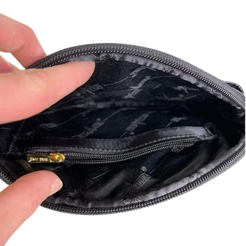 Hexagona Paris Handbag Purse  Black Oval‎ Leather Shoulder Bag Vintage Classic